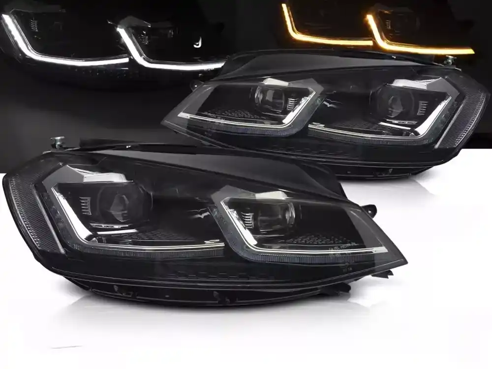 Akční Cena PLNÉ LED STŘÍBRNÉ SVĚTLOMETY SEQ DRL pro VW GOLF VII 17-19