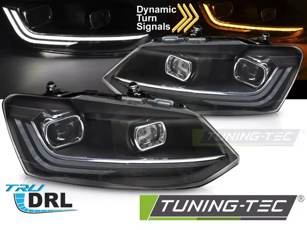 Vrácení Zdarma STŘÍBRNÉ LED SVĚTLOMETY SEQ DRL pro VW POLO 6R 09-17