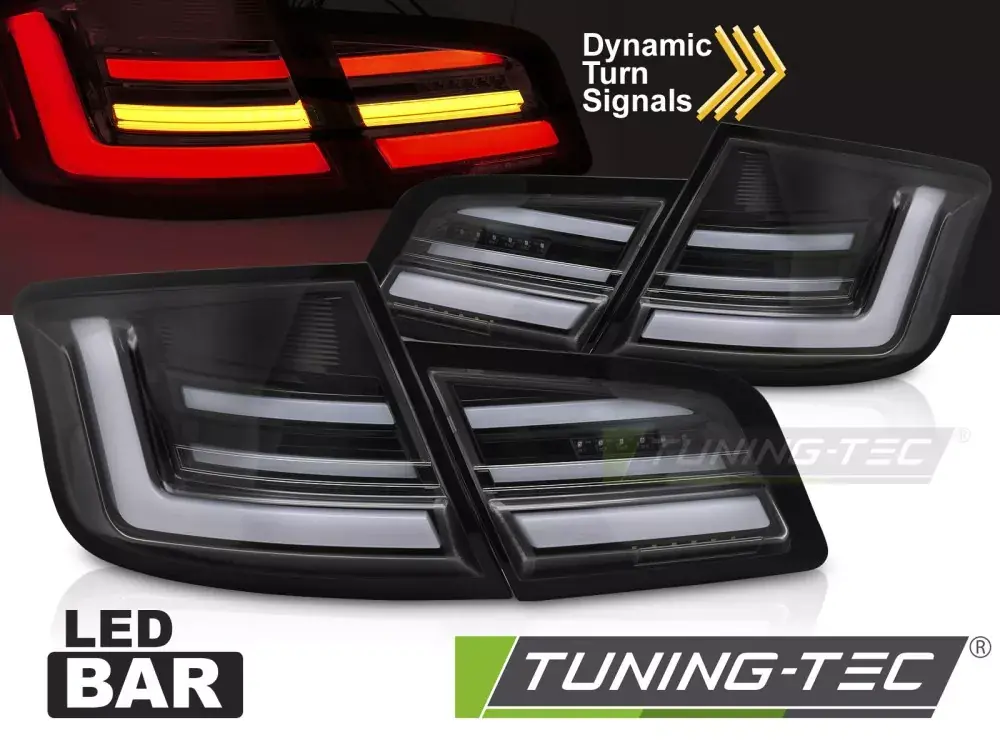 LED BAR TAIL LIGHTS GLOSSY BLACK SEQ fits BMW F10 10-13 Značkový