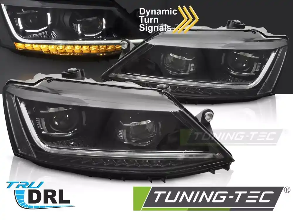 LED SVĚTLOMETY SEQ DRL pro VW JETTA VI 11-18 Značkový